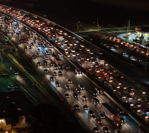 Rush hour traffic jam