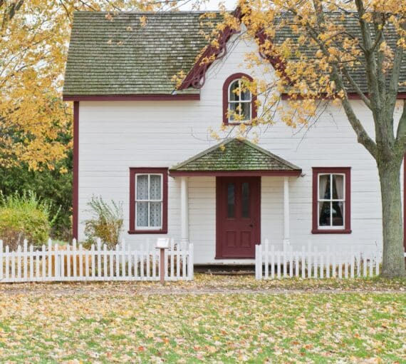 lawn-leaves-house Lawn with leaves covering it