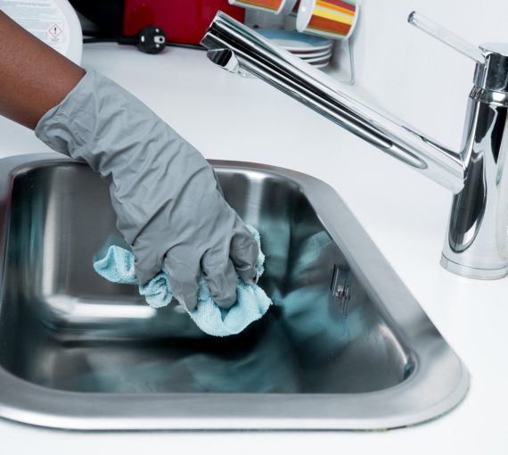 cleaning-sink-cloth-sanitize cleaning and sanitizing surfaces