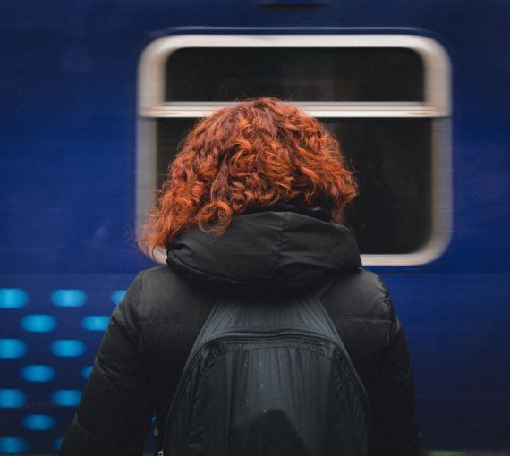 Person waiting for transit