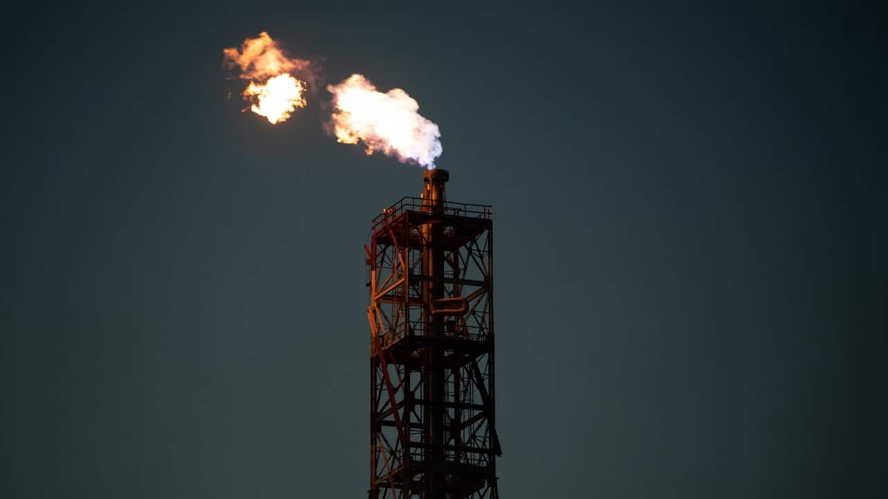 Fire coming out of an industrial chimney